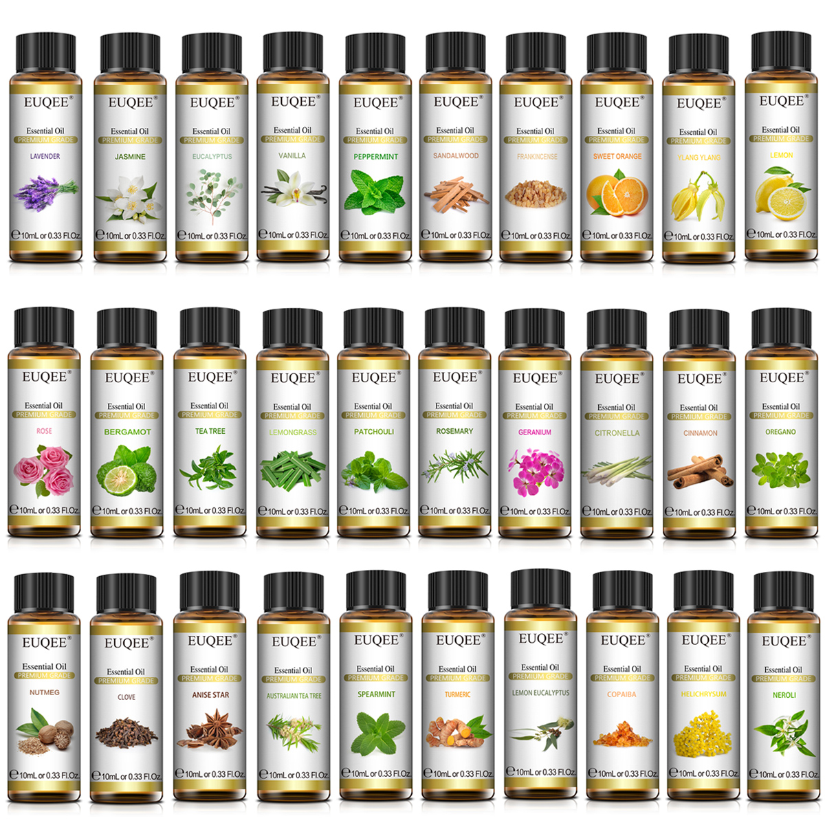 Perfume Fragrance Essence - EUQEE 10ml Pure Natural Essential Oil