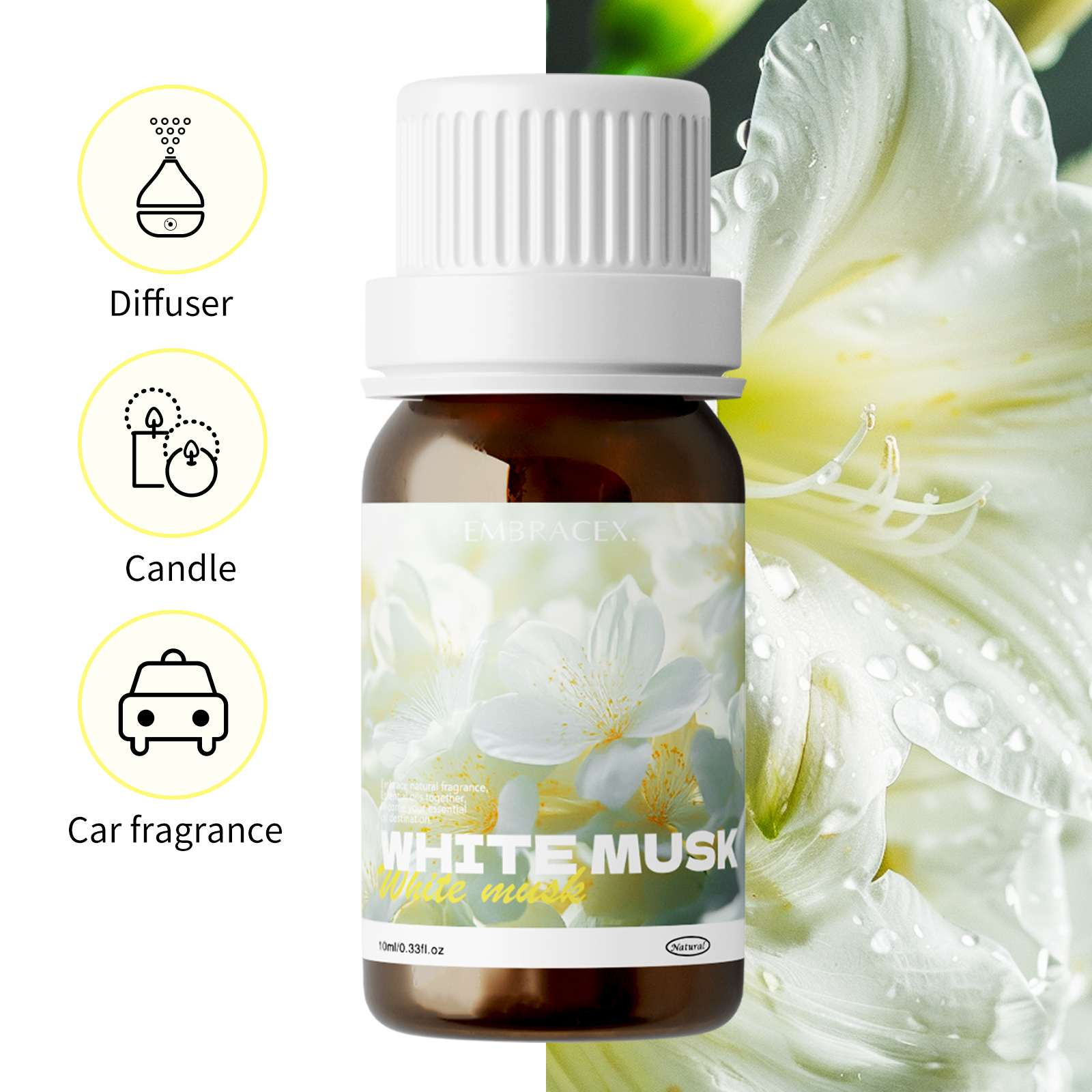 Musk White Oil - 10ml White Musk Oil Rosemary Oil