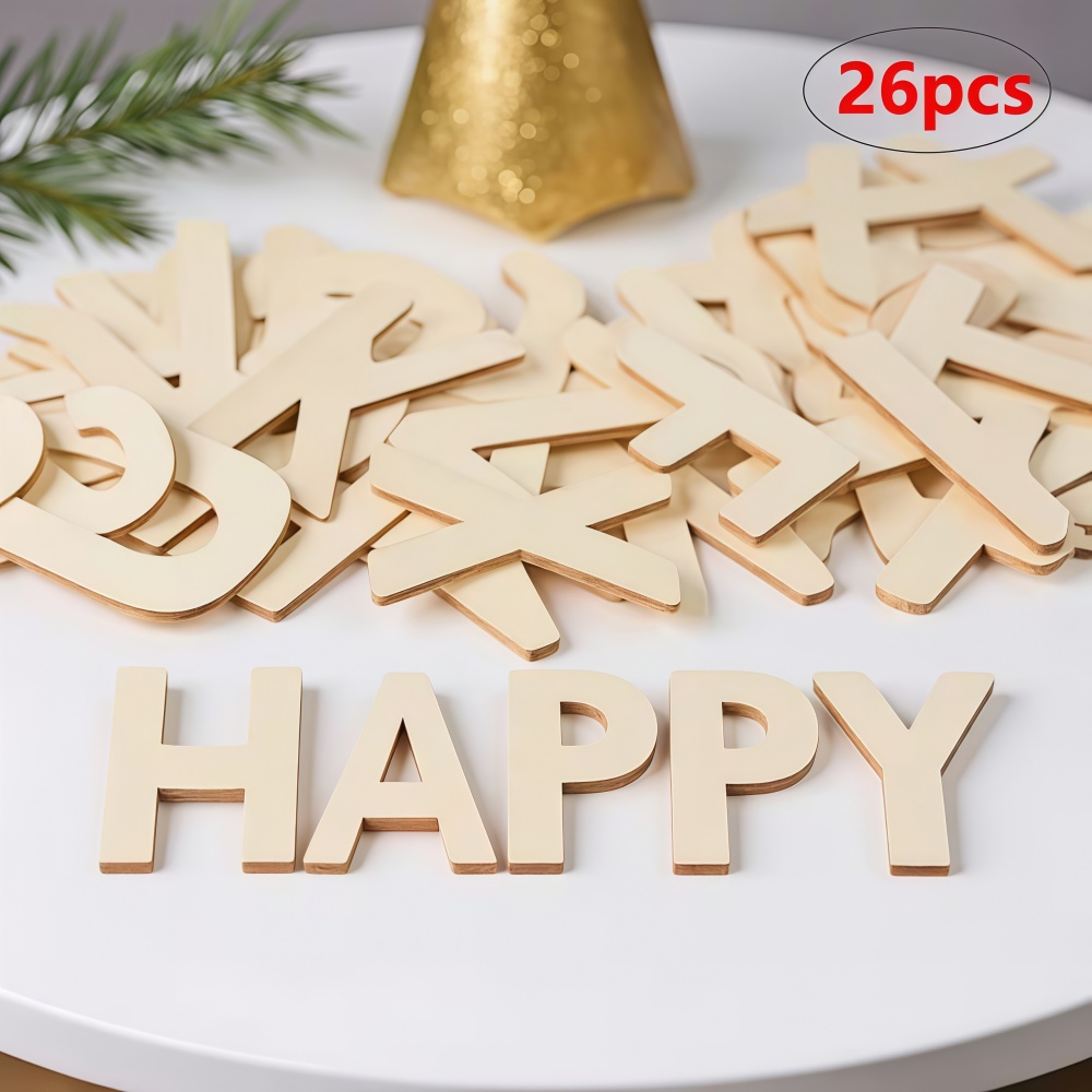 26pcs Designable Wood Letters  - Oud Wood Chip avis et prix