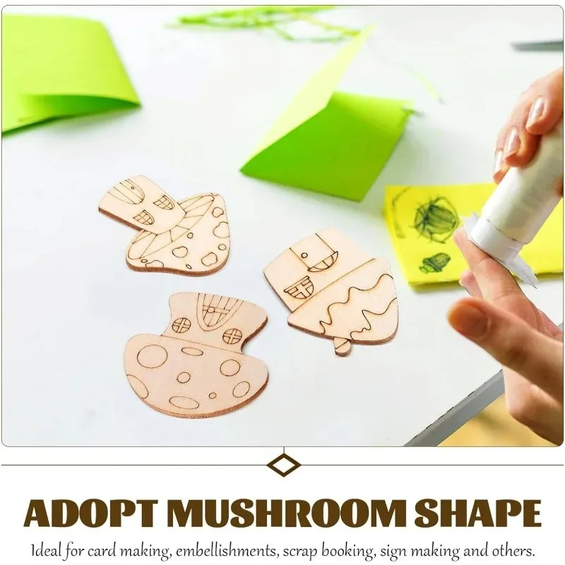 50pcs Mushroom Wood Cutouts Un - Oud Wood Chip avis et prix