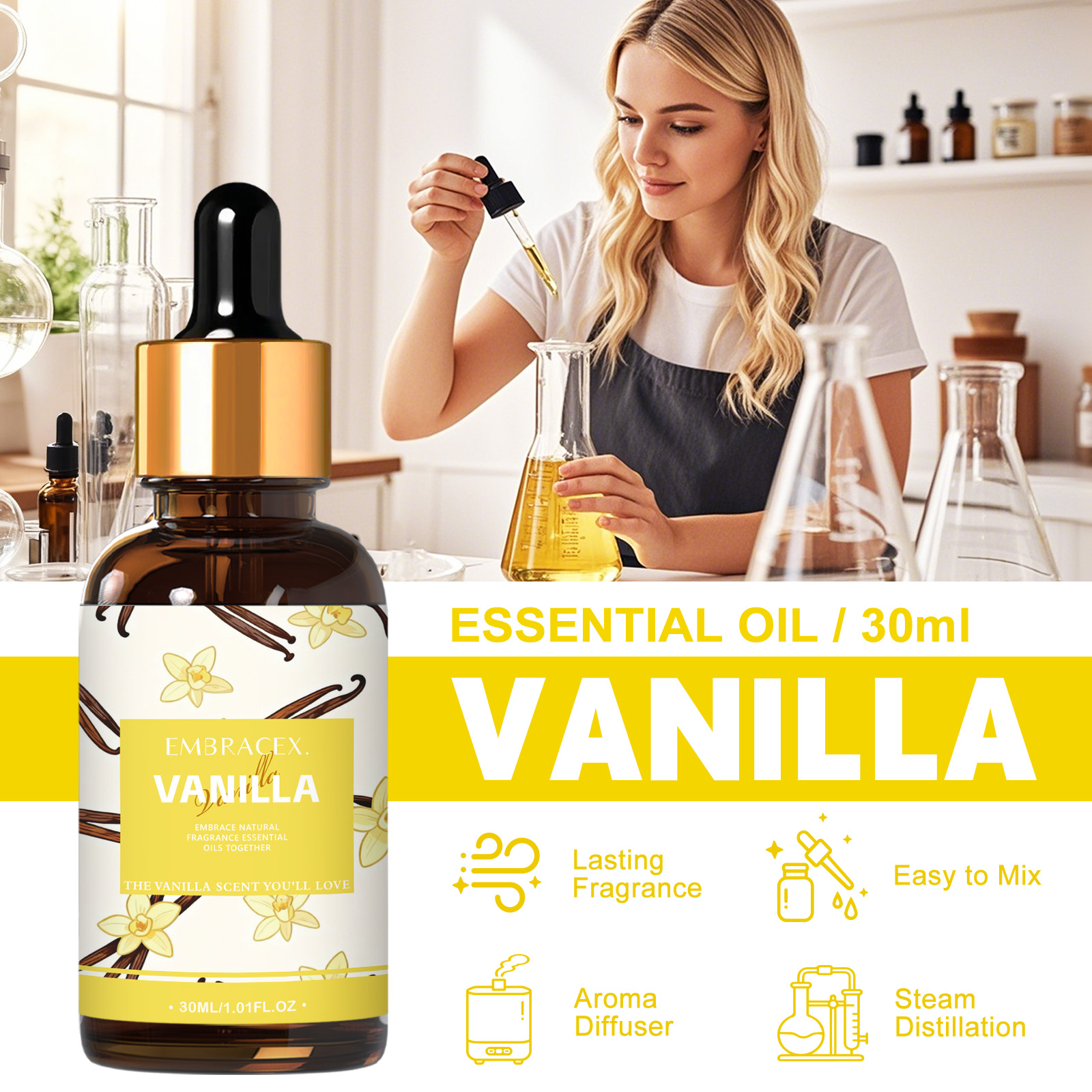 30ml Vanilla Essential Oil Per - Perfume Fragrance Essence avis et prix