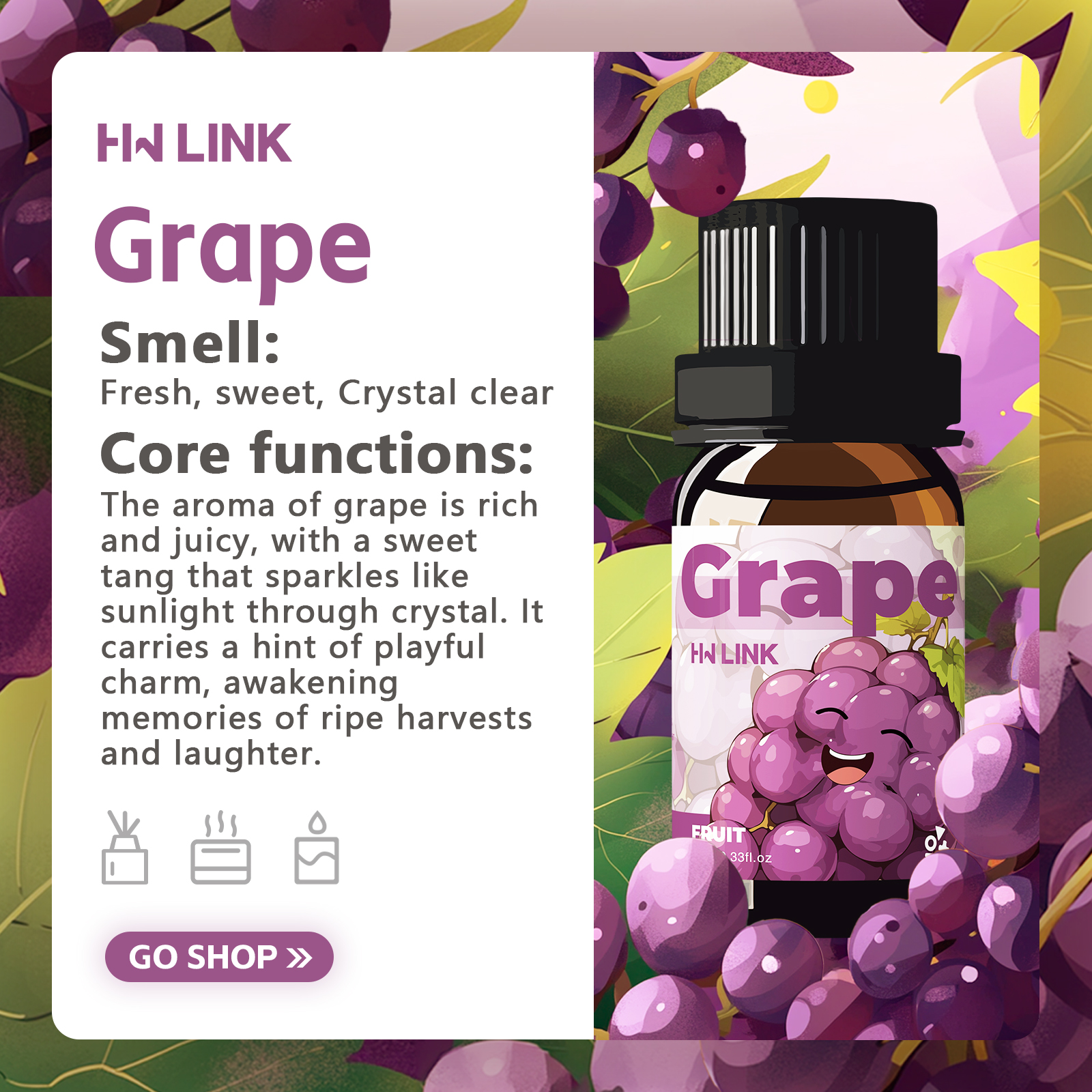 Grape Essential Oil 10ml Perfu - Perfume Fragrance Essence avis et prix