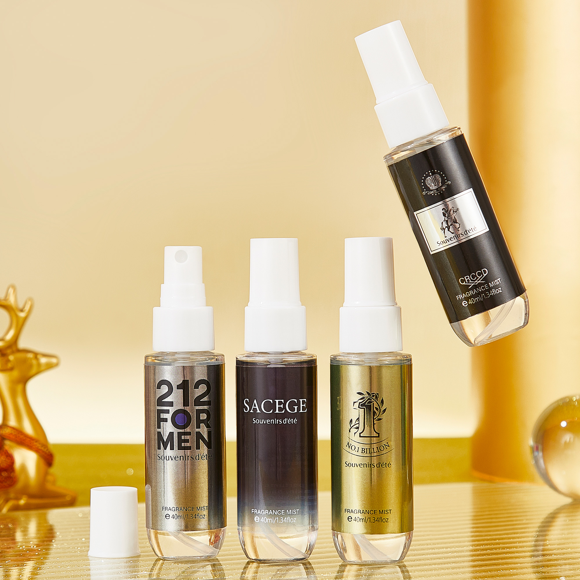 4pcs black gold men's perfume, - Perfume Fragrance Gift Set avis et prix