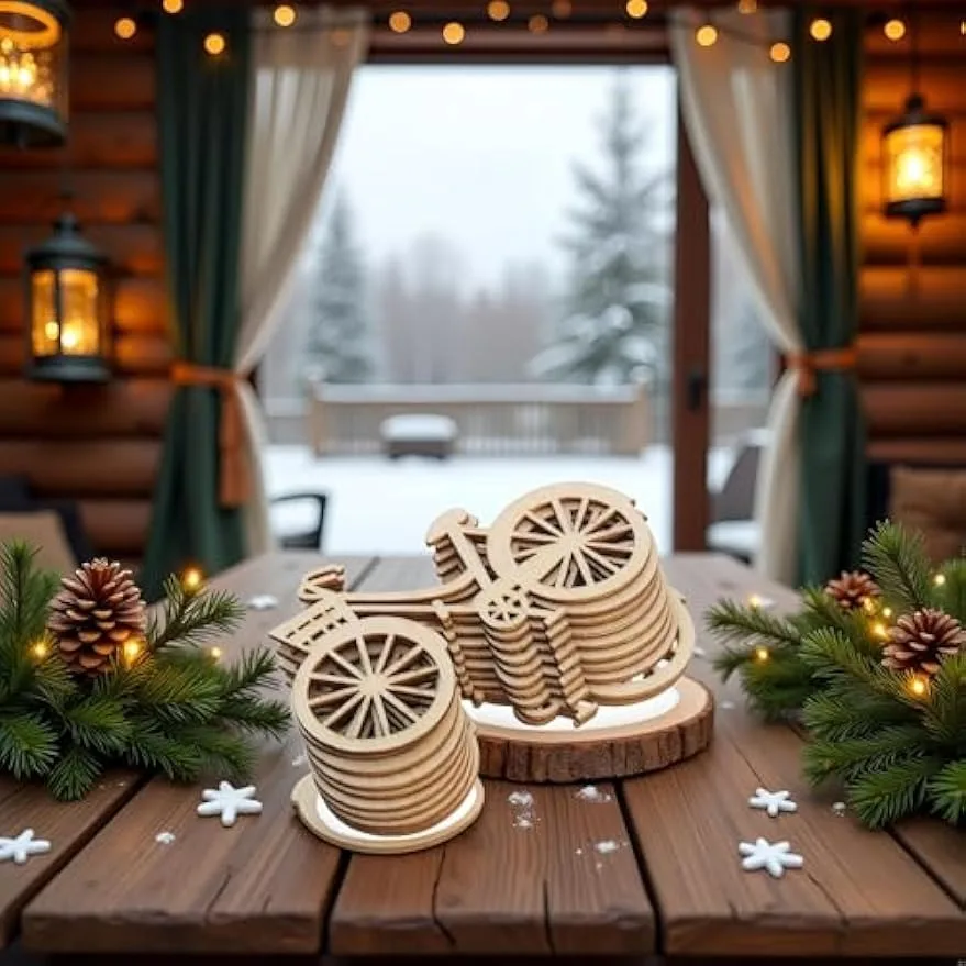 10pcs Wooden Bicycle Ornaments - Oud Wood Chip avis et prix