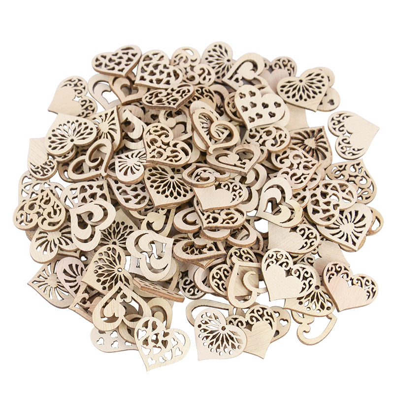 50/100pcs Hollowed Heart Patte - Oud Wood Chip avis et prix