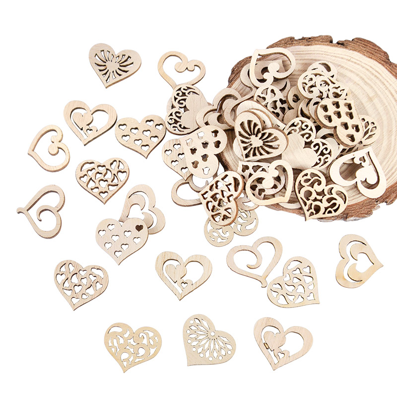 50/100pcs Hollowed Heart Patte - Oud Wood Chip avis et prix