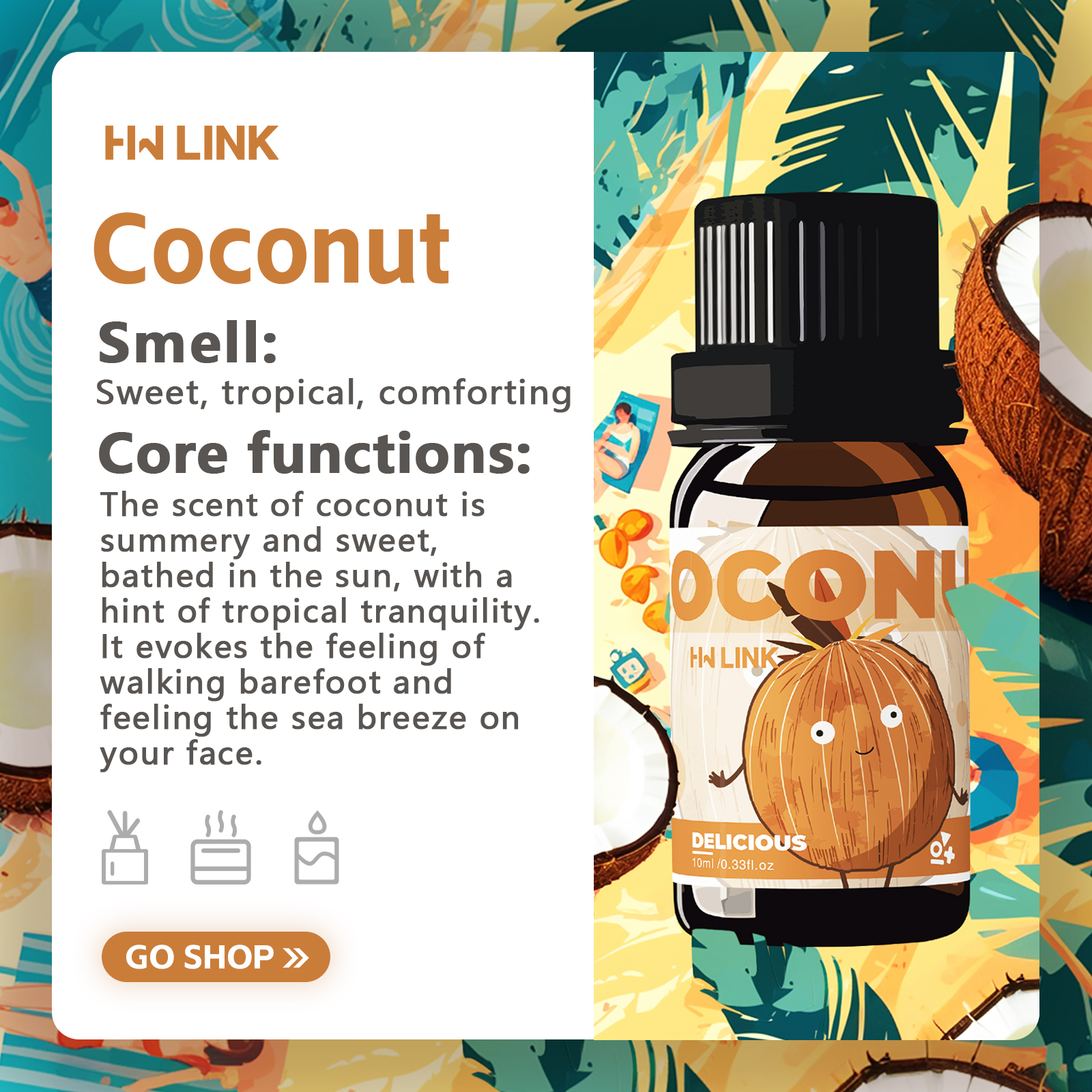 10ml Coconut Essential Oils No - Perfume Fragrance Essence avis et prix