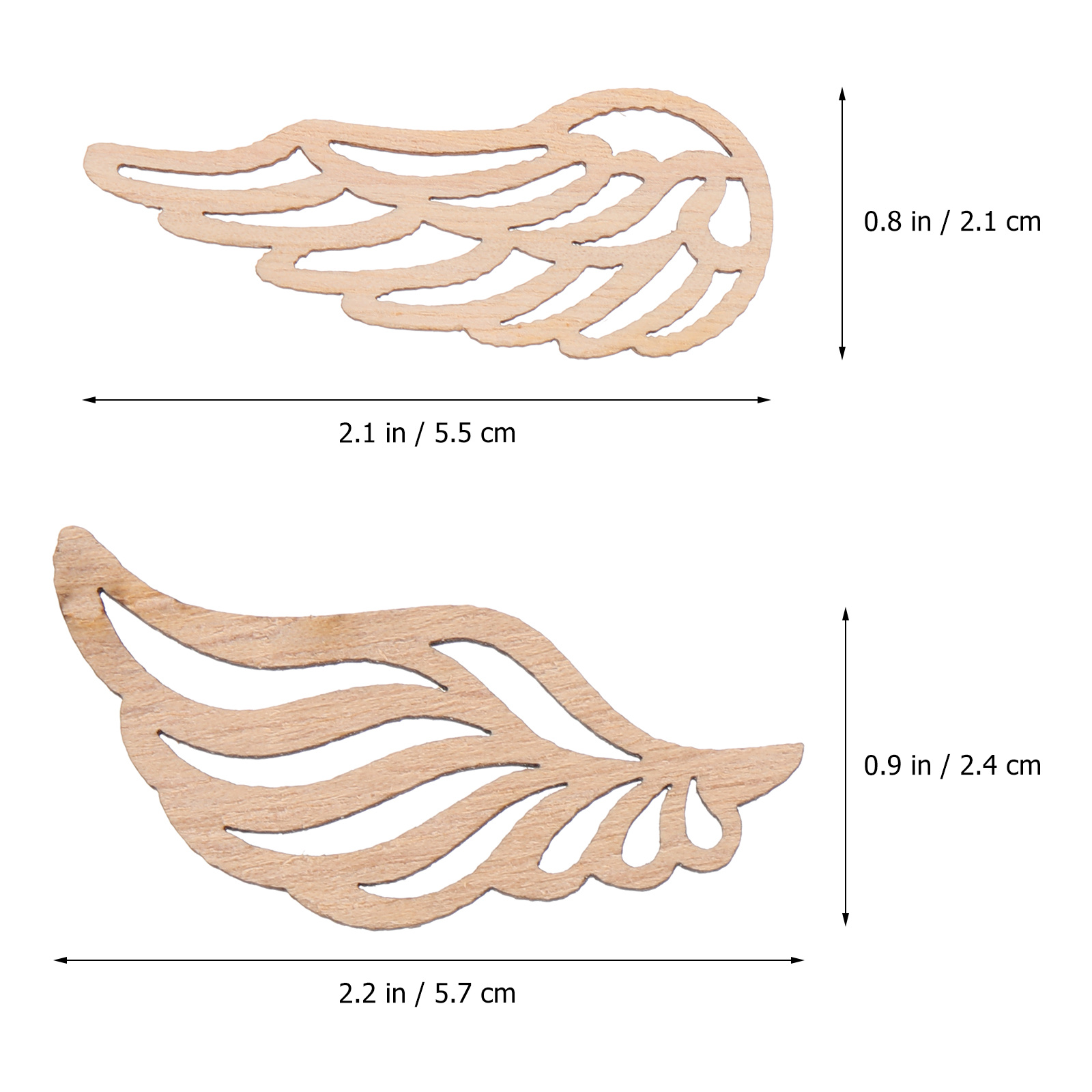 100Pcs Angel Wings Wooden Craf - Oud Wood Chip avis et prix