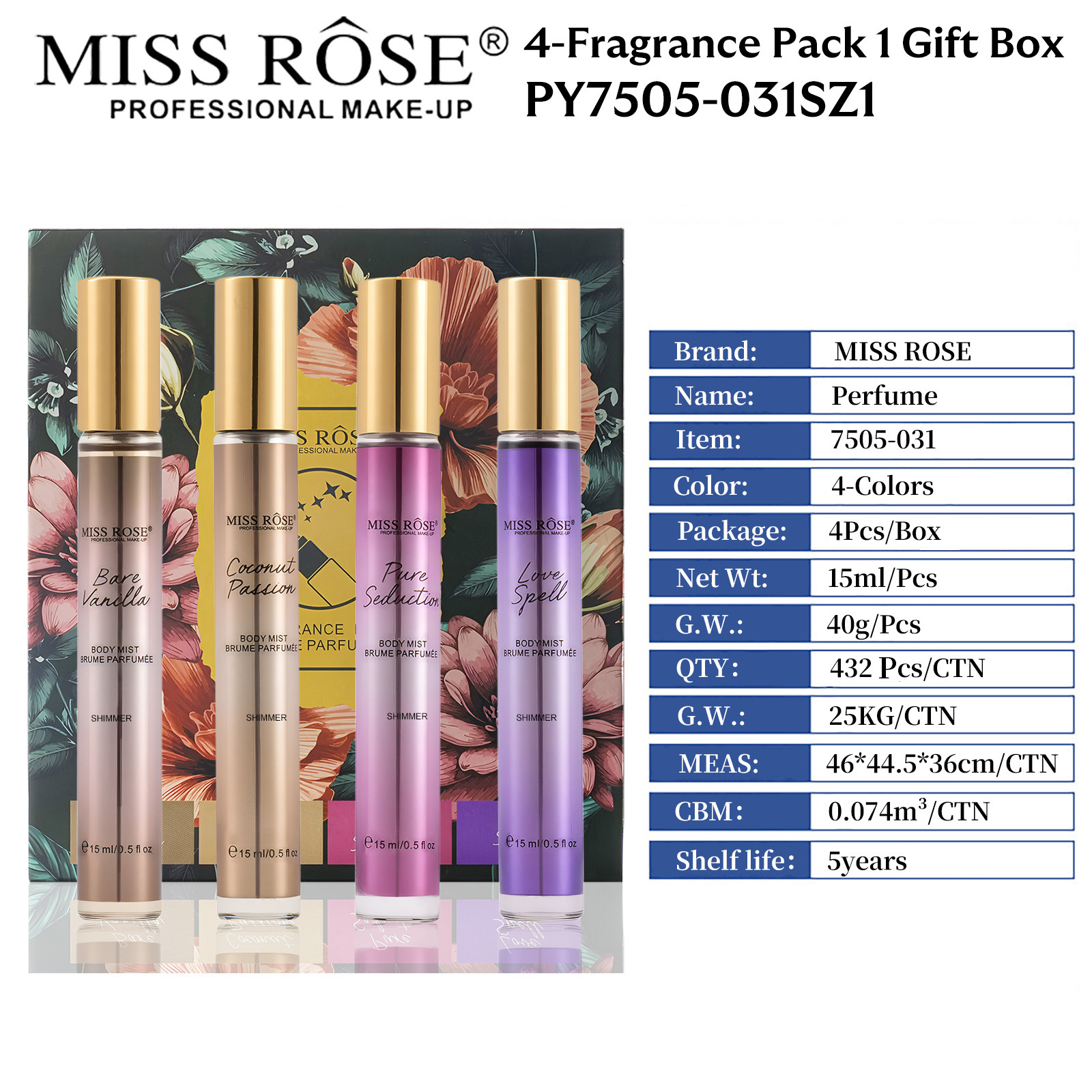 MISS ROSE Unisex Perfume Fruit - Perfume Fragrance Gift Set avis et prix