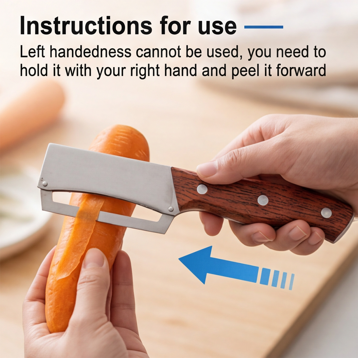 Stainless steel peeler with wo - Oud Wood Chip avis et prix