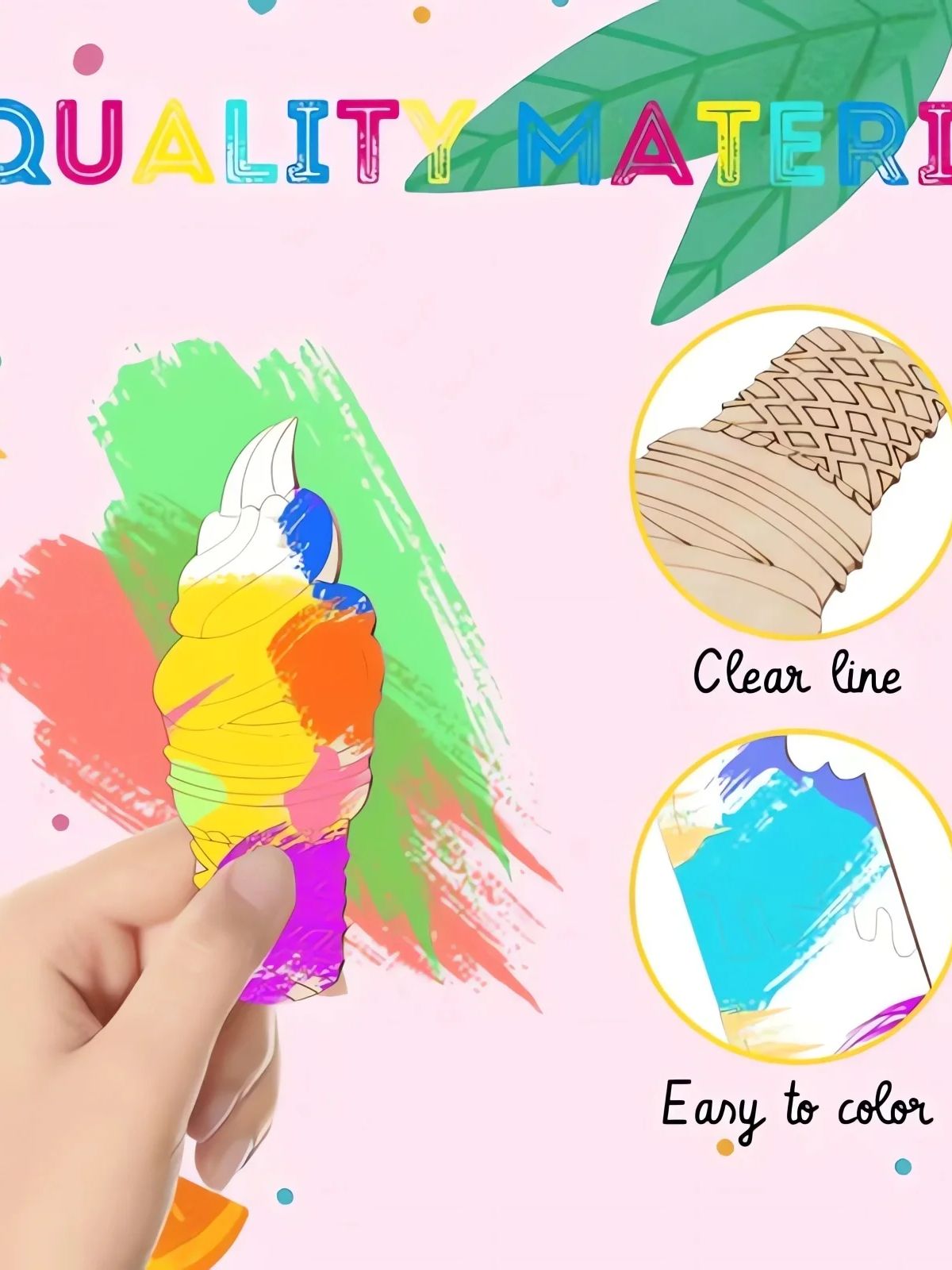 6/30pcs Ice Cream Wood Cutouts - Oud Wood Chip avis et prix