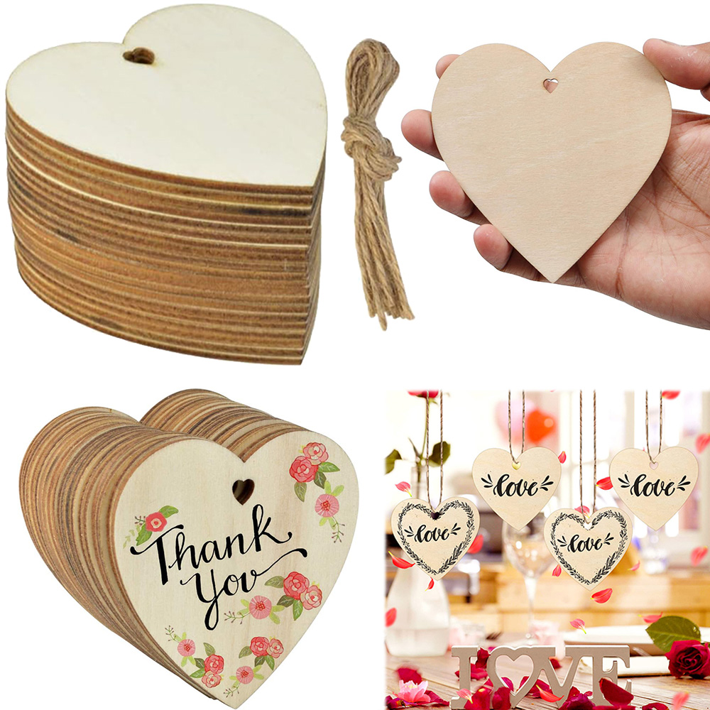 10/20/60Pcs Wood Heart Slices  - Oud Wood Chip avis et prix