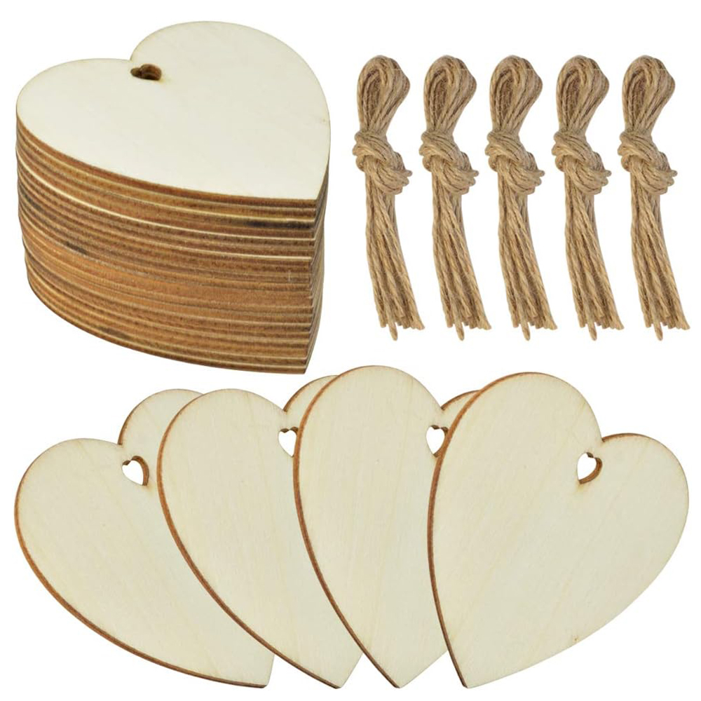 10/20/60Pcs Wood Heart Slices  - Oud Wood Chip avis et prix
