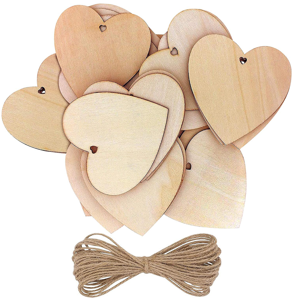 10/20/60Pcs Wood Heart Slices  - Oud Wood Chip avis et prix