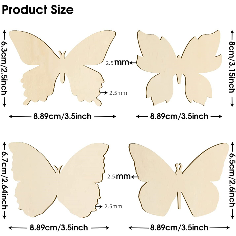 10pcs Wooden Butterfly Blank W - Oud Wood Chip avis et prix