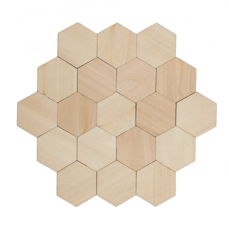 10-120mm Wooden Hexagon Blank  - Oud Wood Chip avis et prix