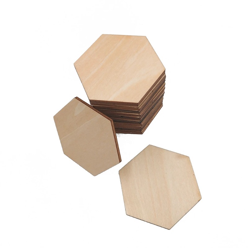 10-120mm Wooden Hexagon Blank  - Oud Wood Chip avis et prix