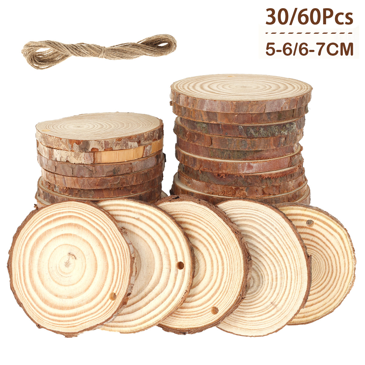 30/60Pcs Natural Unfinished Wo - Oud Wood Chip avis et prix