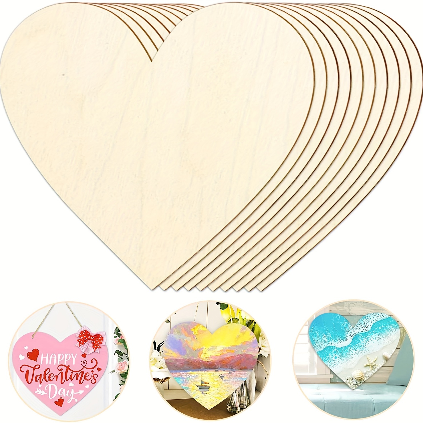 2Pcs 12Inch Blank Heart Cutout - Oud Wood Chip avis et prix