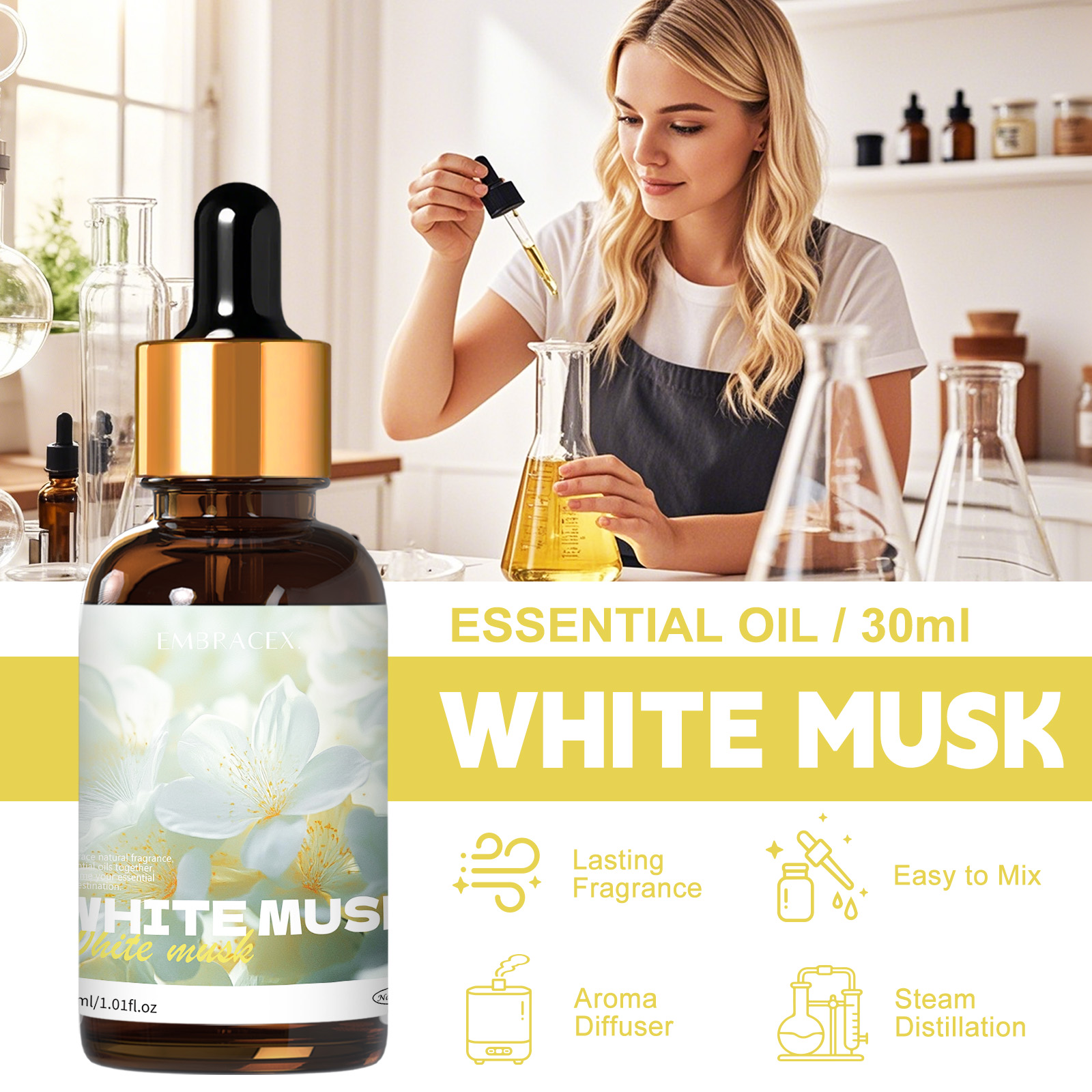 30ml White Musk Essential Oil  - Musk White Oil avis et prix