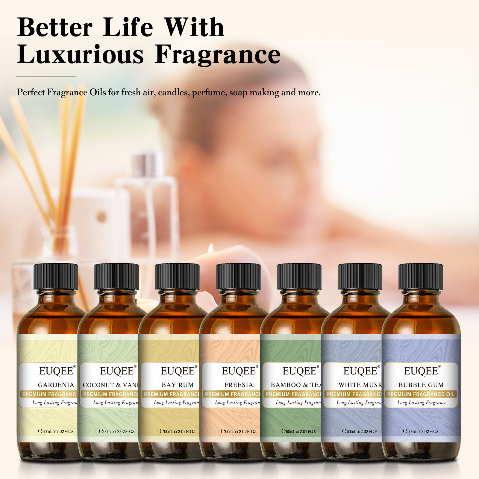 EUQEE 10ML/60ML Fragrance Oil  - Musk White Oil avis et prix