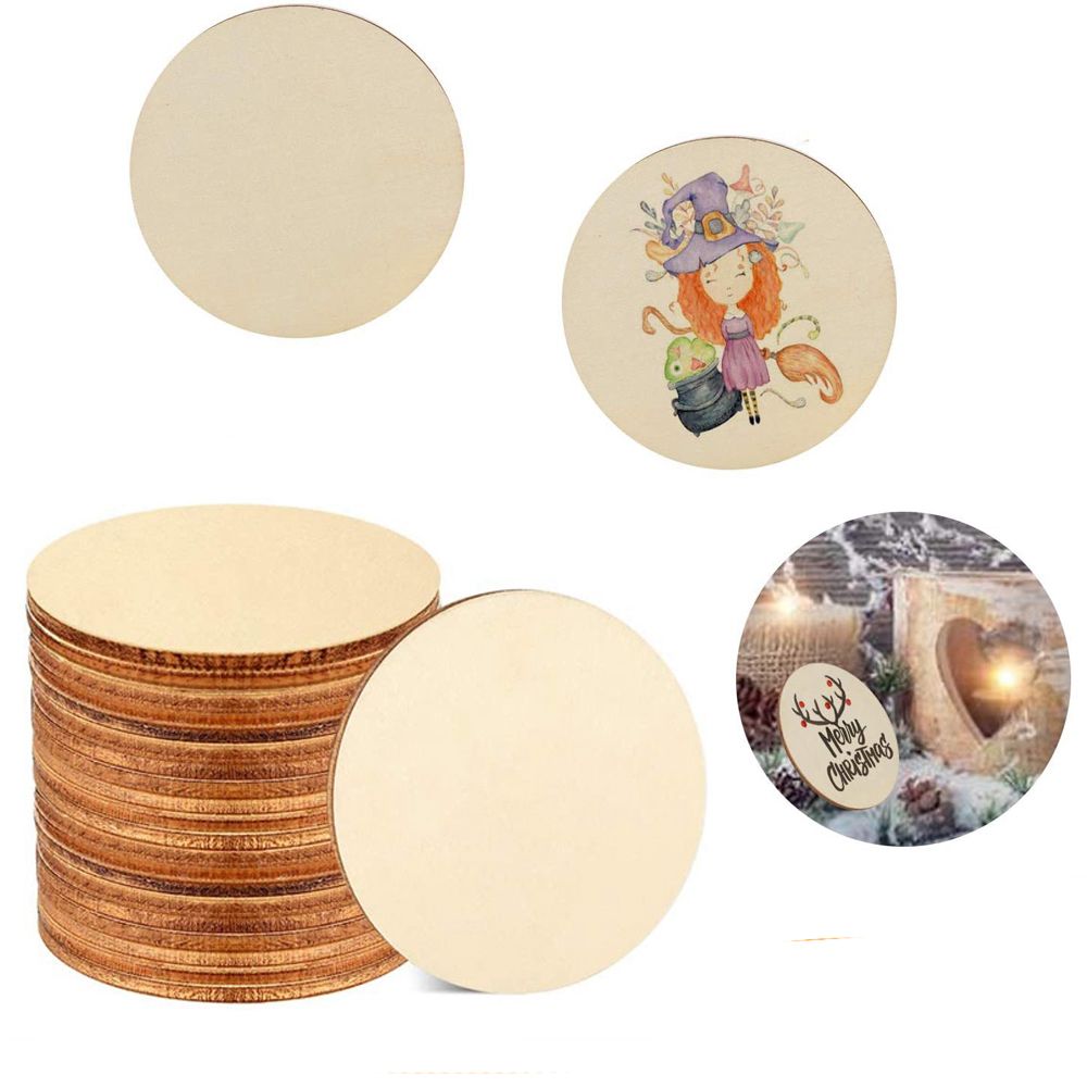 5-100Pcs Unfinished Round Wood - Oud Wood Chip avis et prix