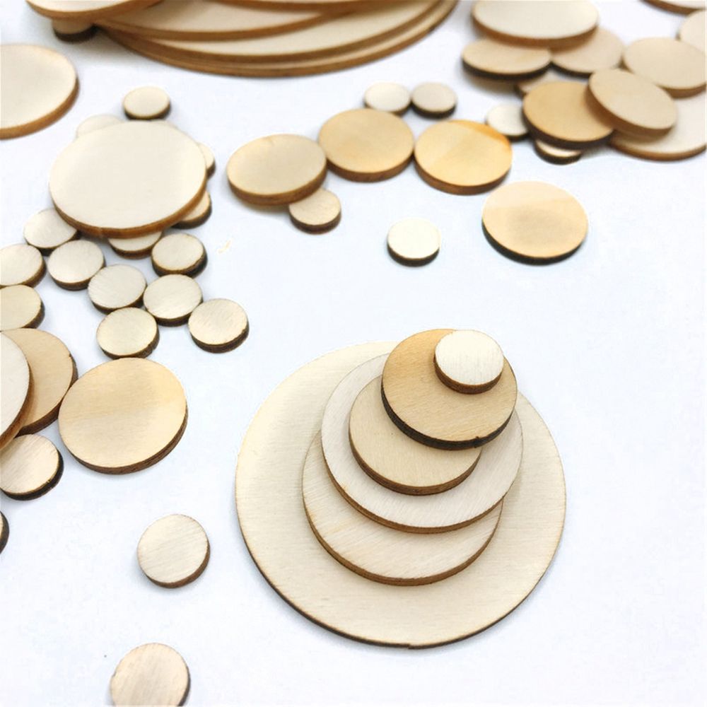 5-100Pcs Unfinished Round Wood - Oud Wood Chip avis et prix