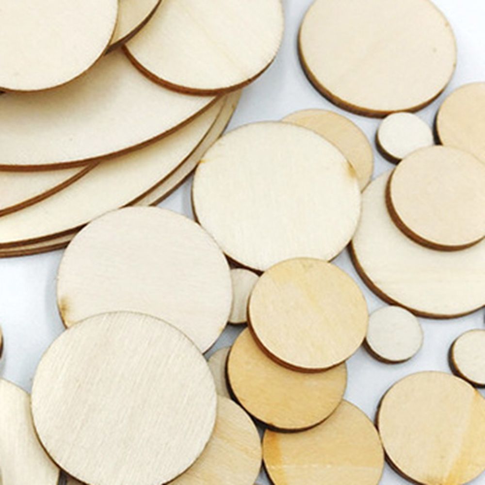 5-100Pcs Unfinished Round Wood - Oud Wood Chip avis et prix