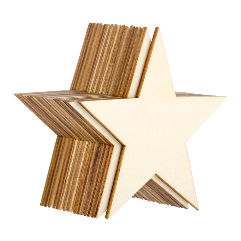 Wood Star Shape Unfinished Bla - Oud Wood Chip avis et prix